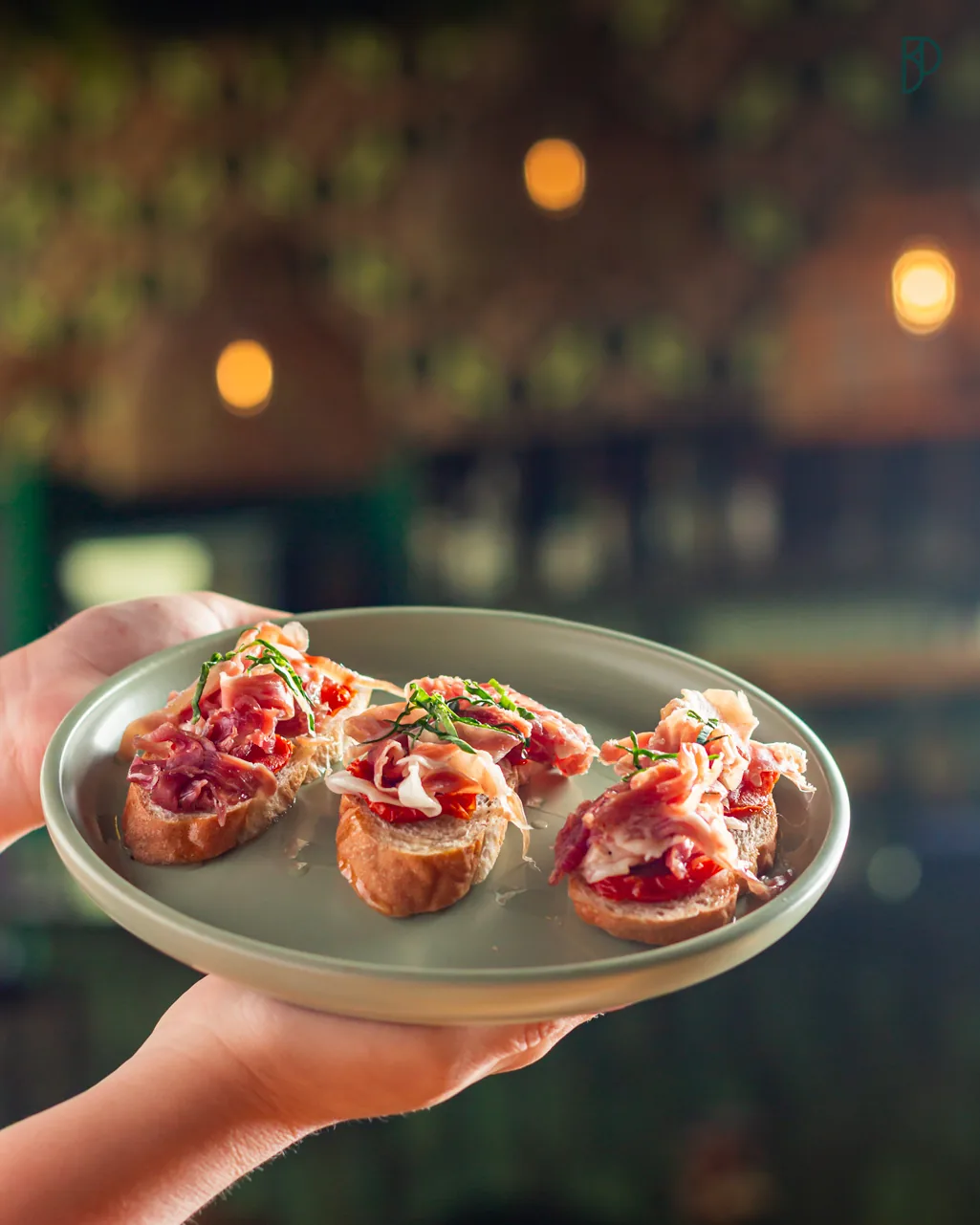 Bruschettas servidas en El Panot